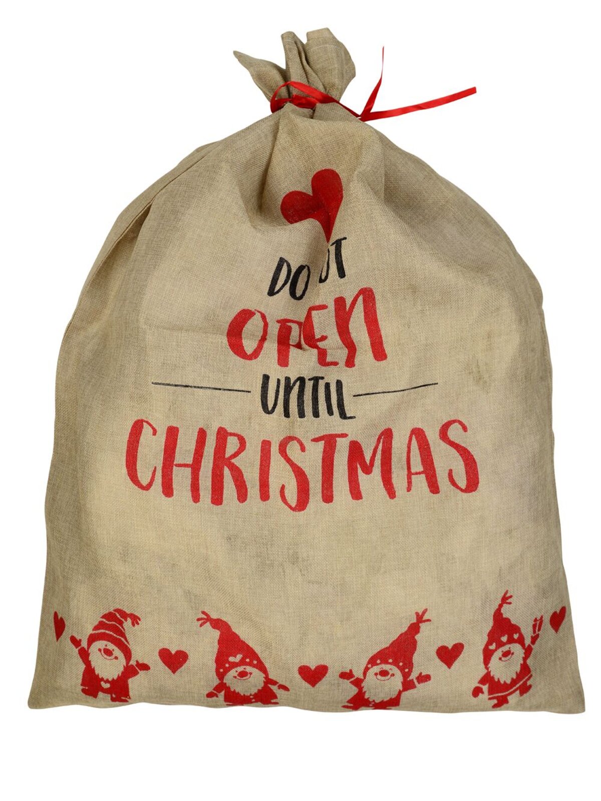 93cm Faux Jute Happy Santa Do Not Open Until Gift Sack