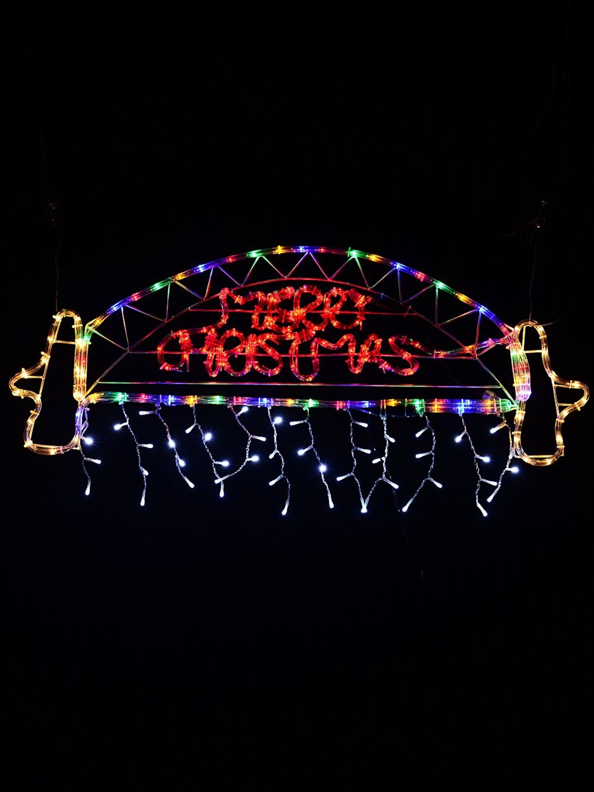 95cm Sydney Harbour Bridge Merry Christmas Multi LED Rope Light Display