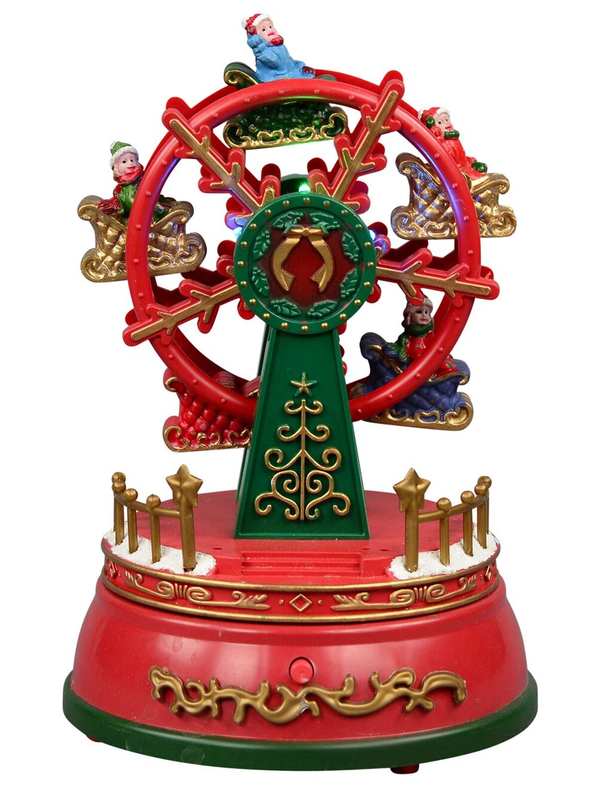 Animated, Illuminated & Musical Christmas Village Ferris Wheel Scene - 19cm