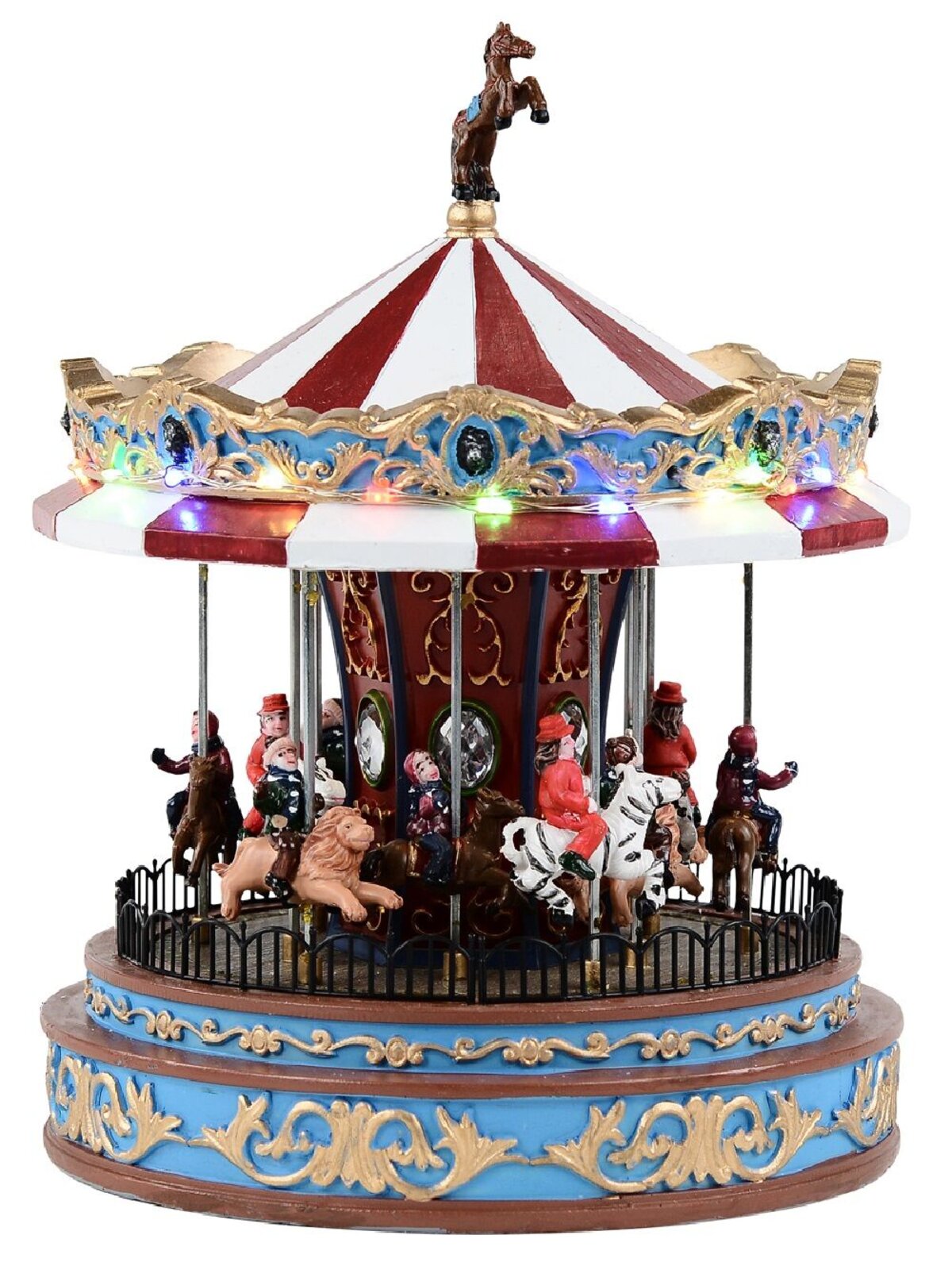 Animated Musical Christmas Carousel With Multi Colour LED Illumination | 25cm