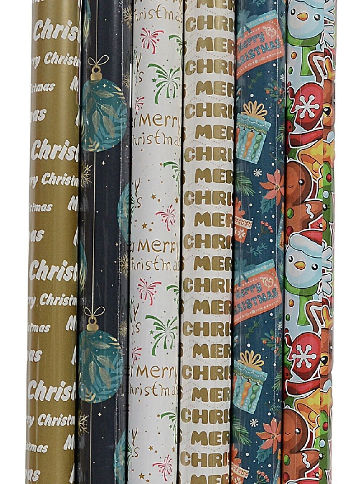 Assorted Christmas Motto & Festive Icon Paper Gift Wrap | 3m x 70cm