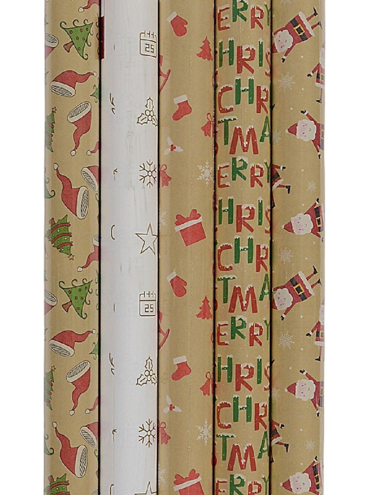 Assorted Santa & Christmas Motto Kraft Paper Gift Wrap | 3m x 70cm
