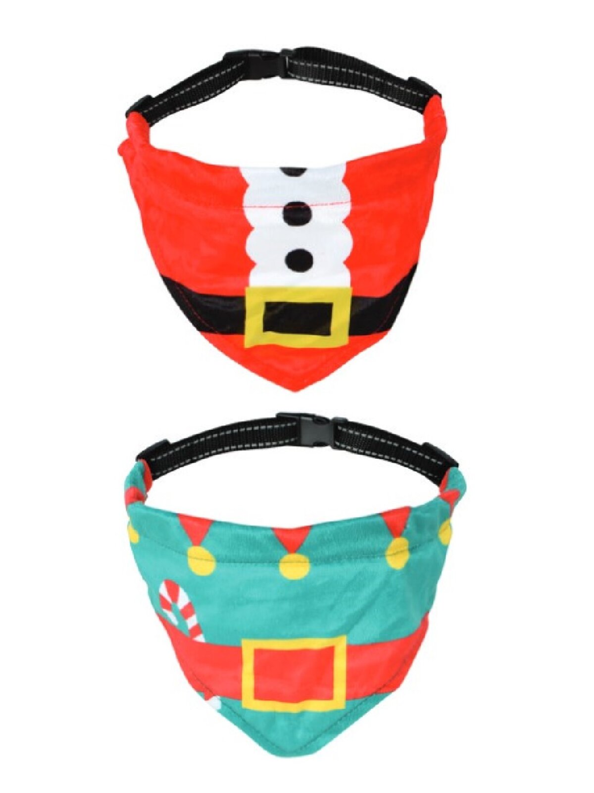 Assorted Santa & Elf Theme Christmas Bandana Pet Collar With Adjustable Strap