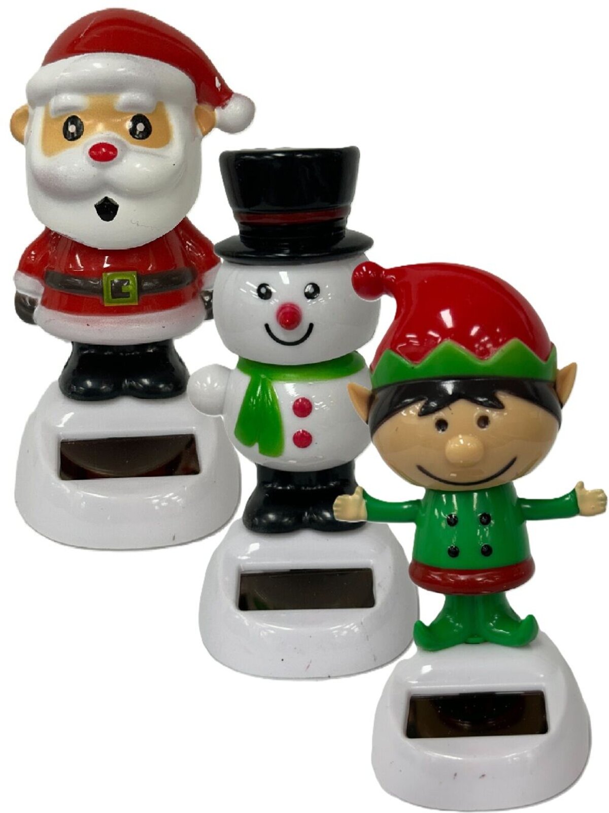 Assorted Solar Powered Dancing Christmas Figurines | Santa Elf Or Snowman