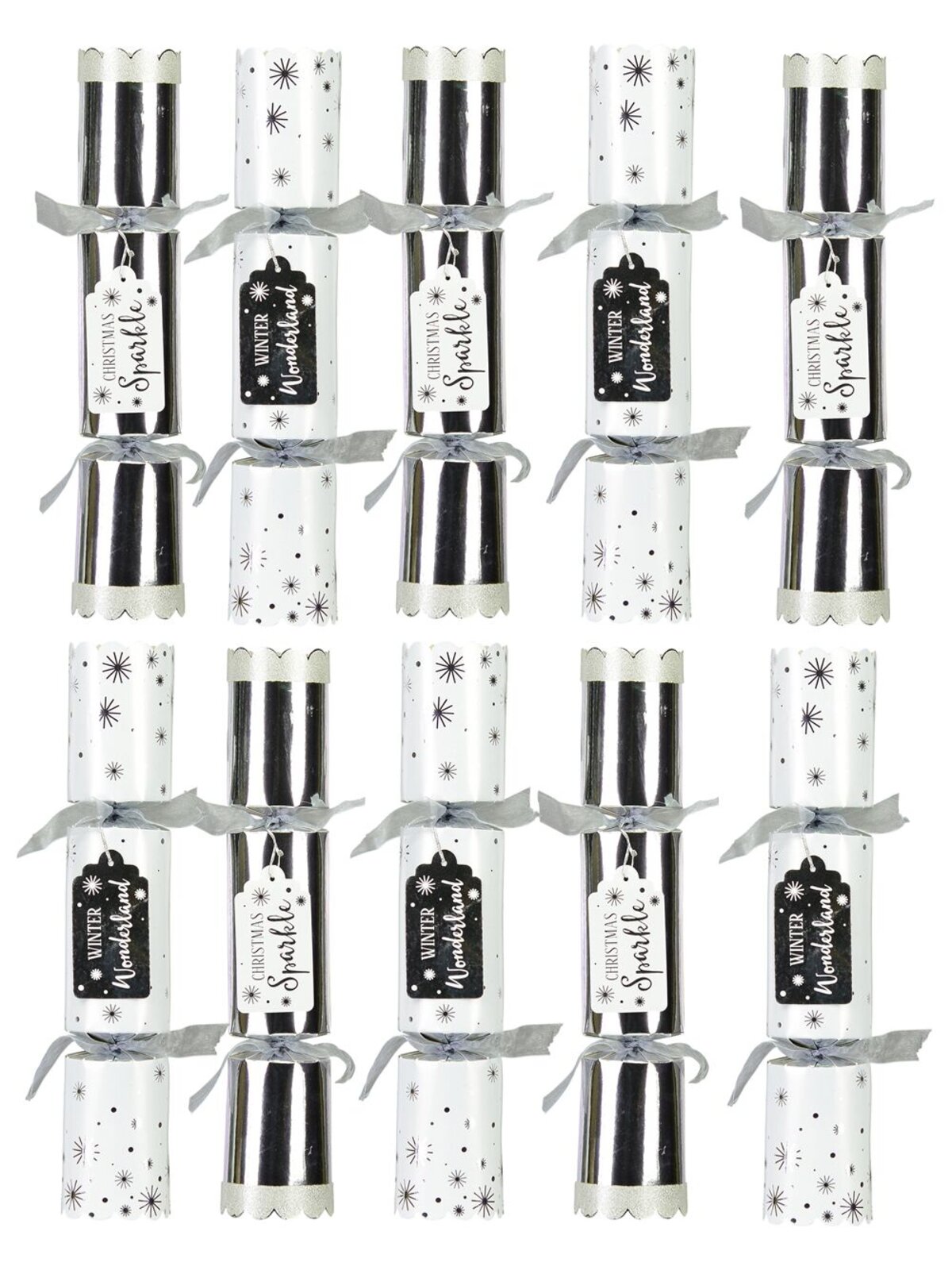 Black & White Winter Wonderland Christmas Bon Bons - 10 x 35cm