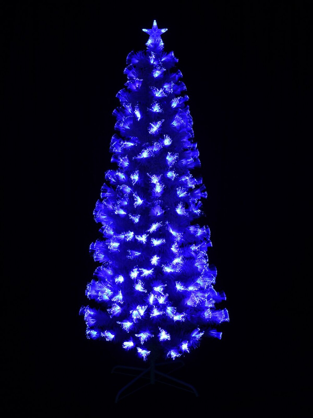 Blue & Cool White LED White Fibre Optic Christmas Tree - 90cm