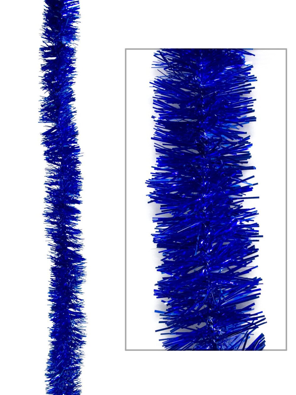 Blue Metallic 6ply Tinsel Garland - 50mm x 5m