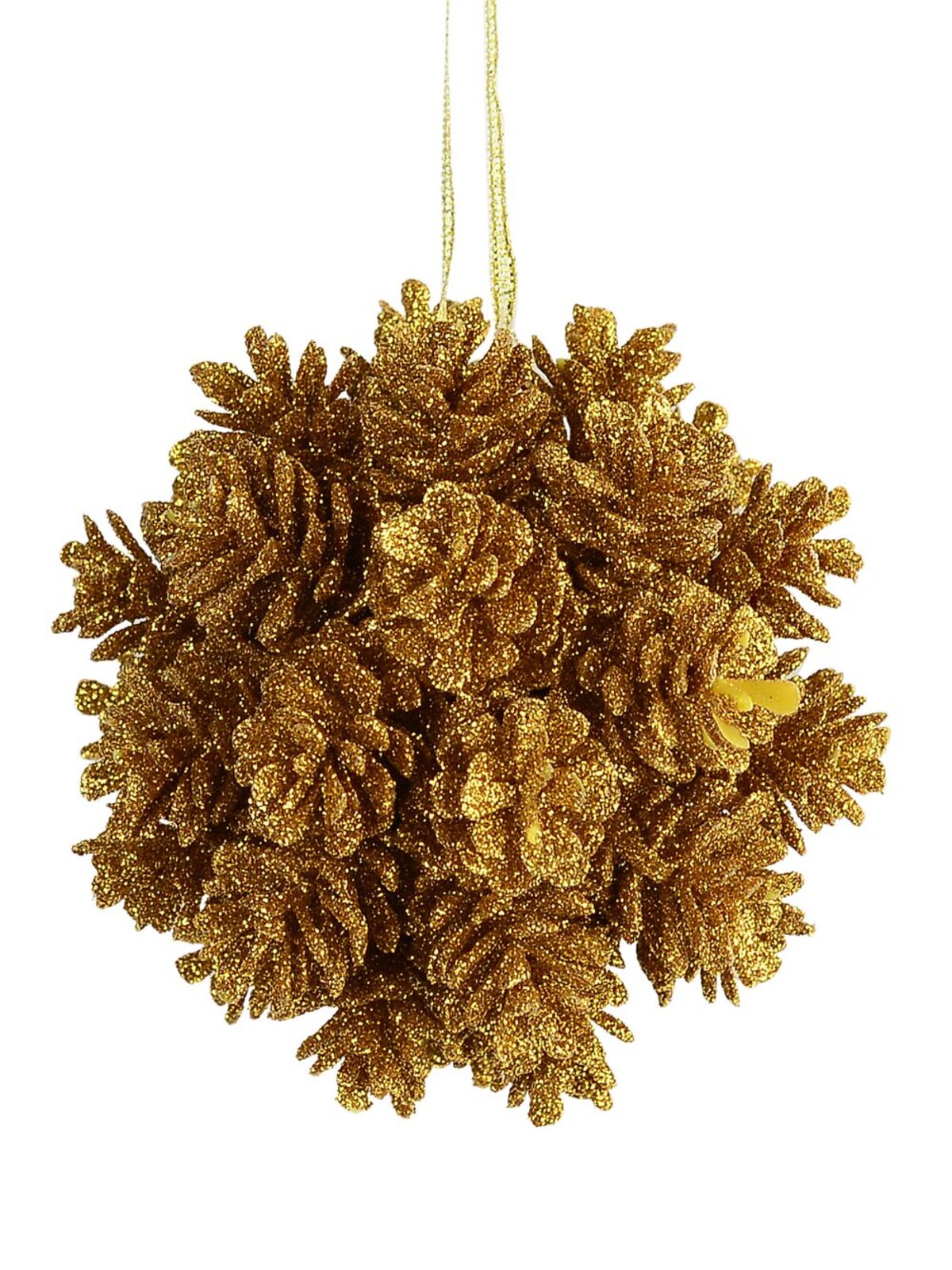 Bronze Pine Cone Ball Hanging Decoration - 10cm