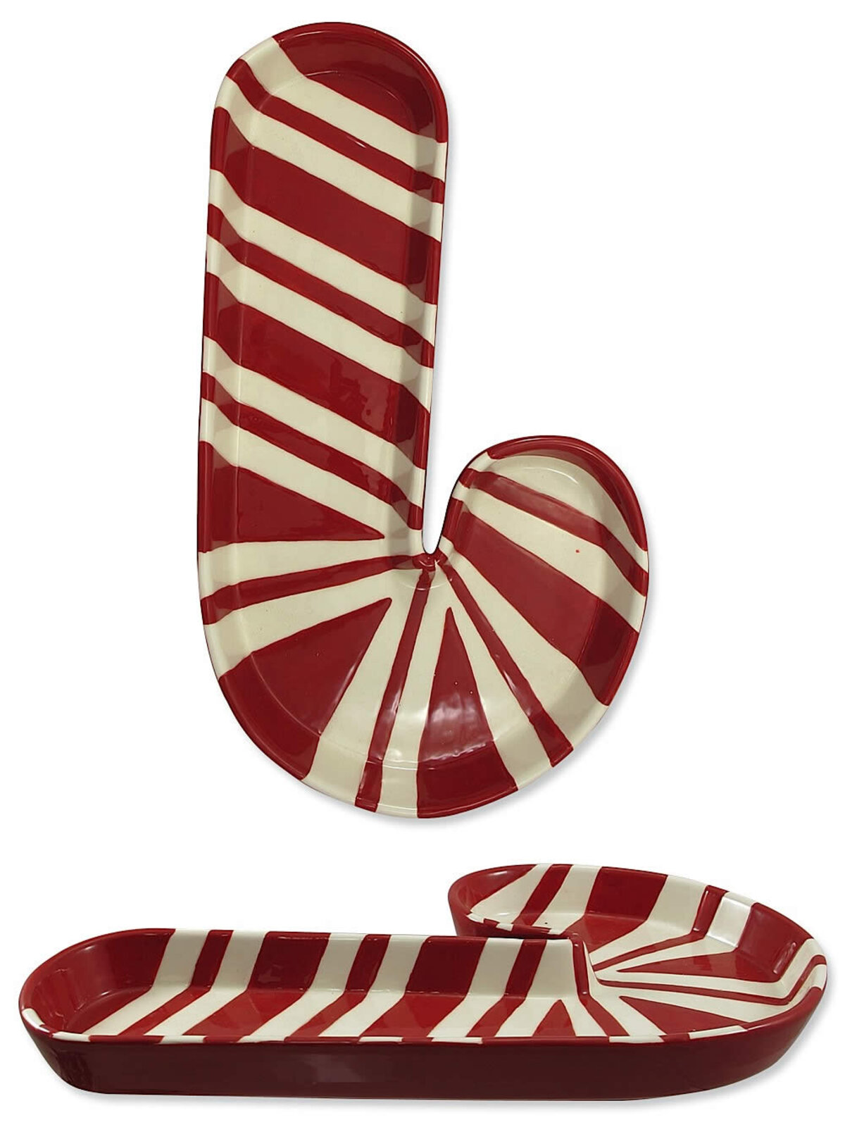 Ceramic Candy Cane Serving Dish - 32cm
