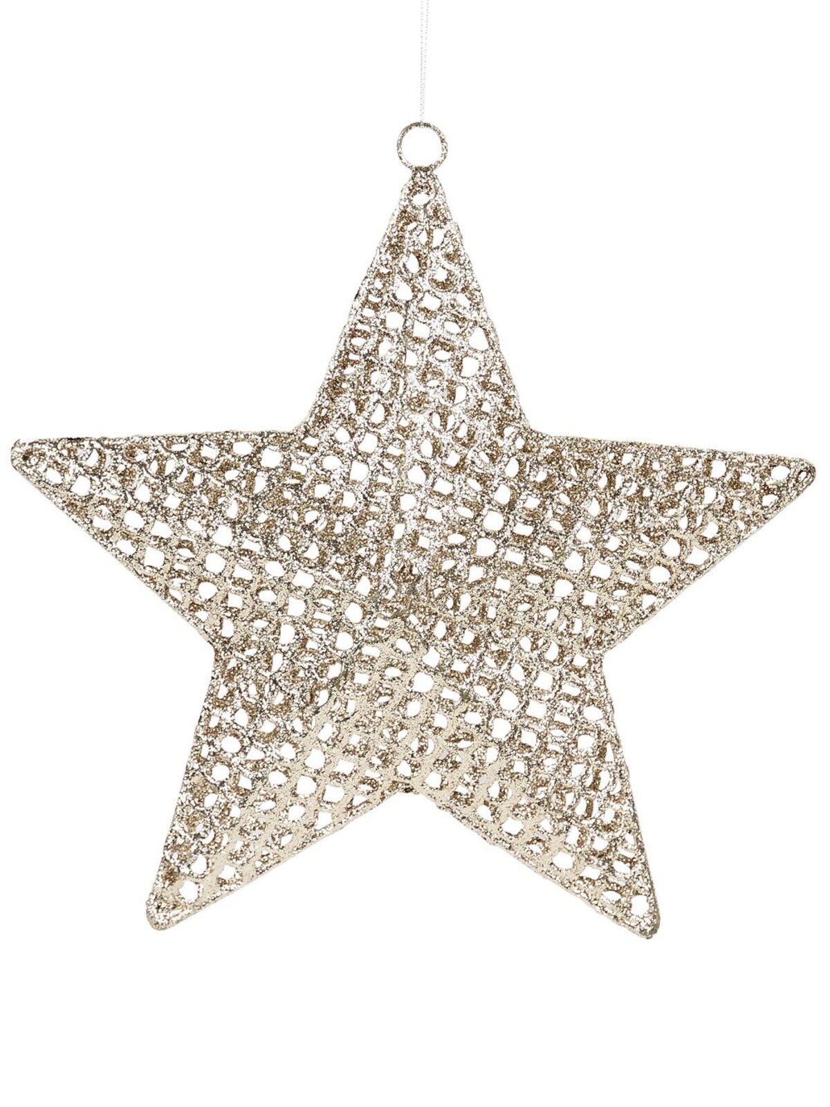 Champagne Glitter Thick Mesh Star Whimsical Essential Ornament | 26cm