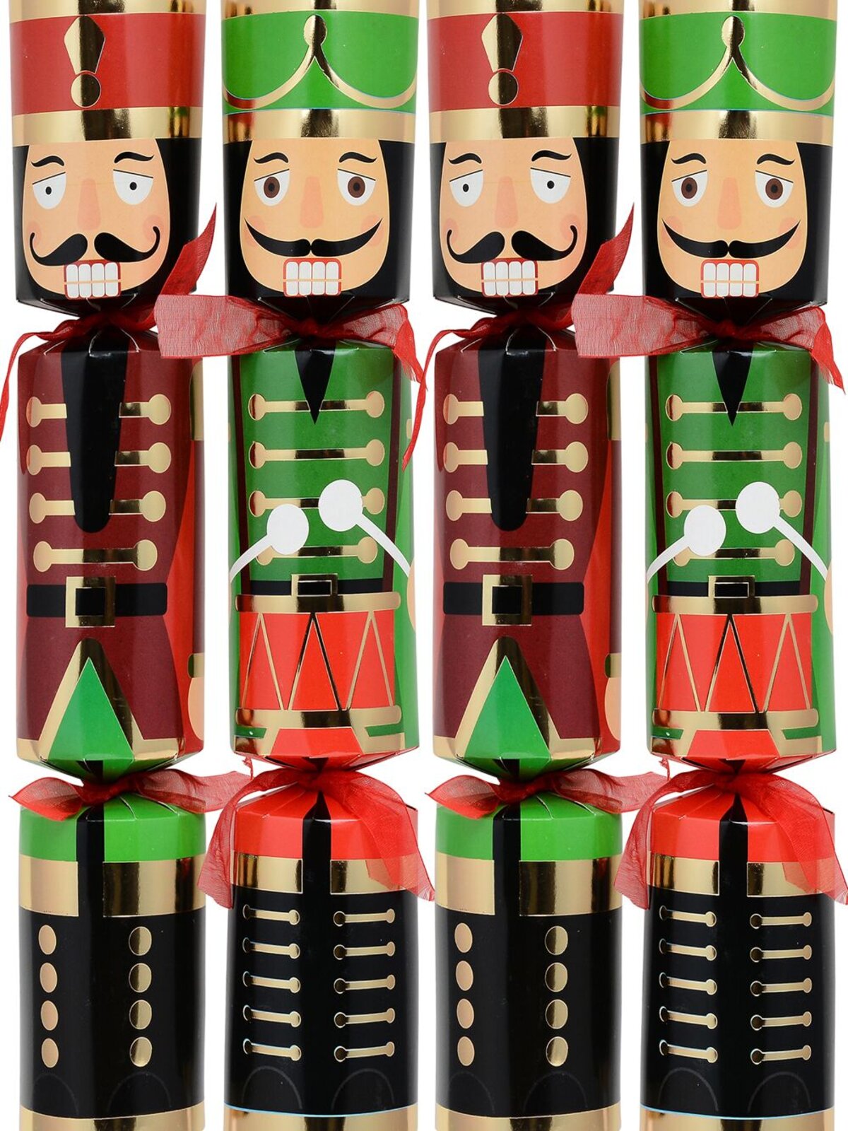 Christmas Jingle Green & Red Traditional Nutcracker Bon Bons - 10 x 34cm