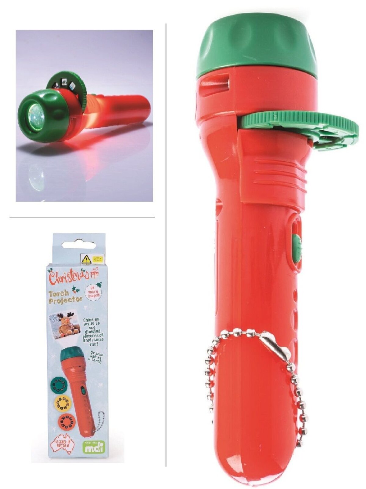 Christmas Torch Projector | 2-in-1 Toy & Flashlight With 24 Festive Images