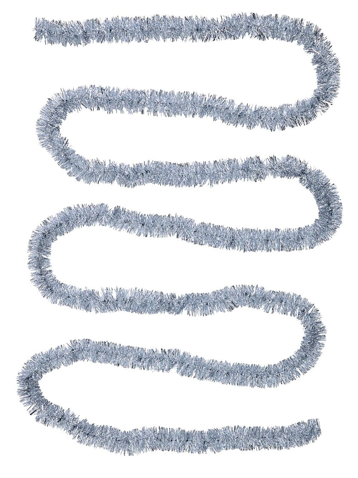 Classic 6ply Silver Metallic Fir Christmas Tinsel Garland | 5m x 50mm