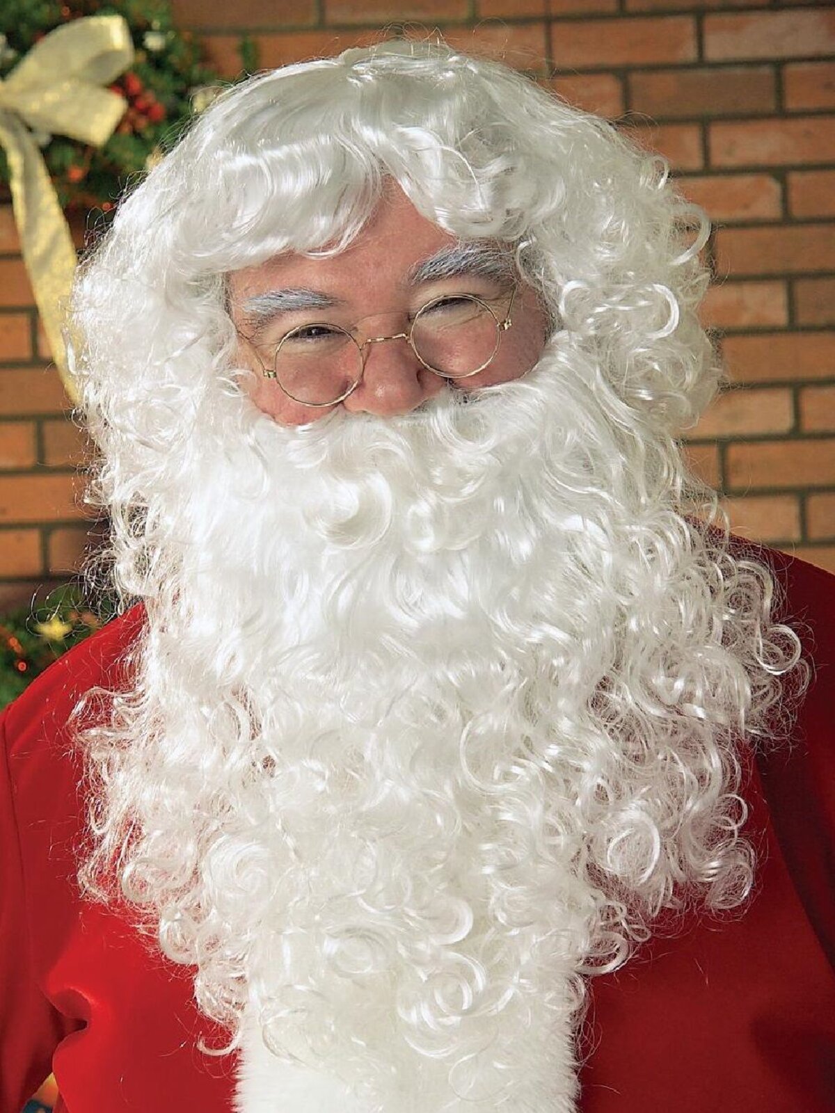 Classic White Curly Santa Beard & Wig Costume Accessory | One Size Fits Most