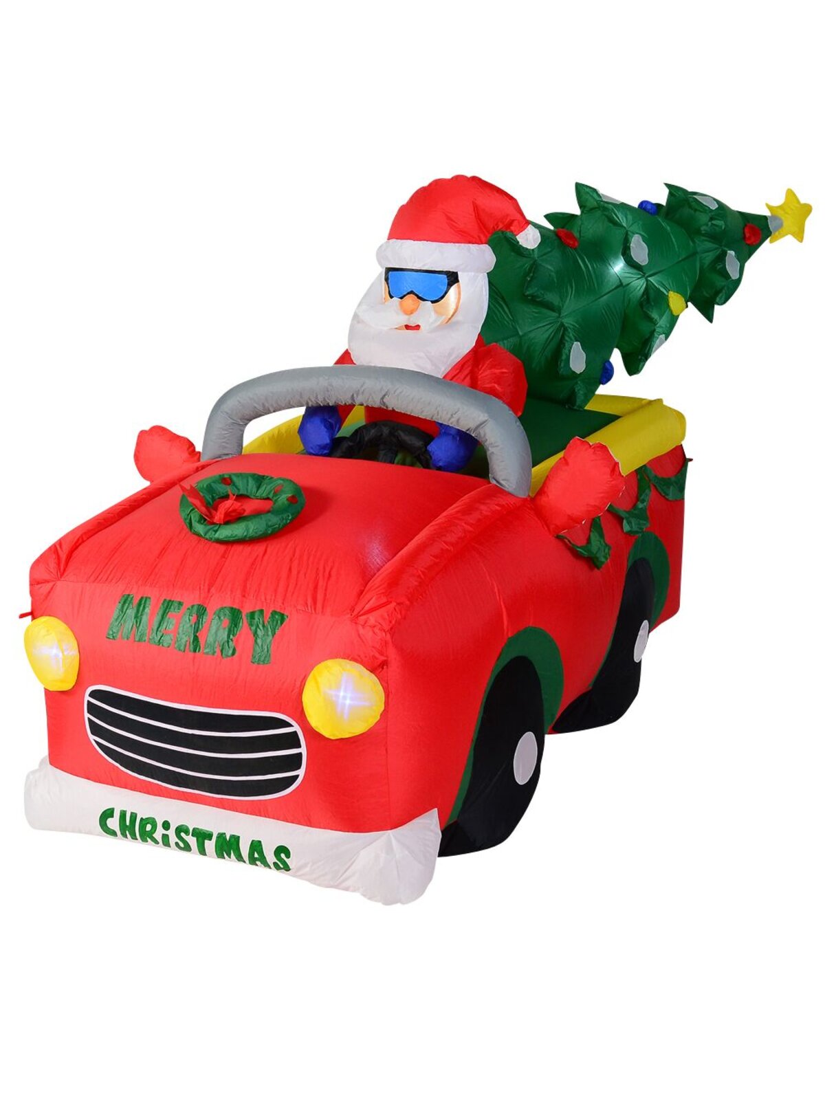 Cool Santa Ute Delivering Tree Illuminated Christmas Inflatable Display - 2.2m