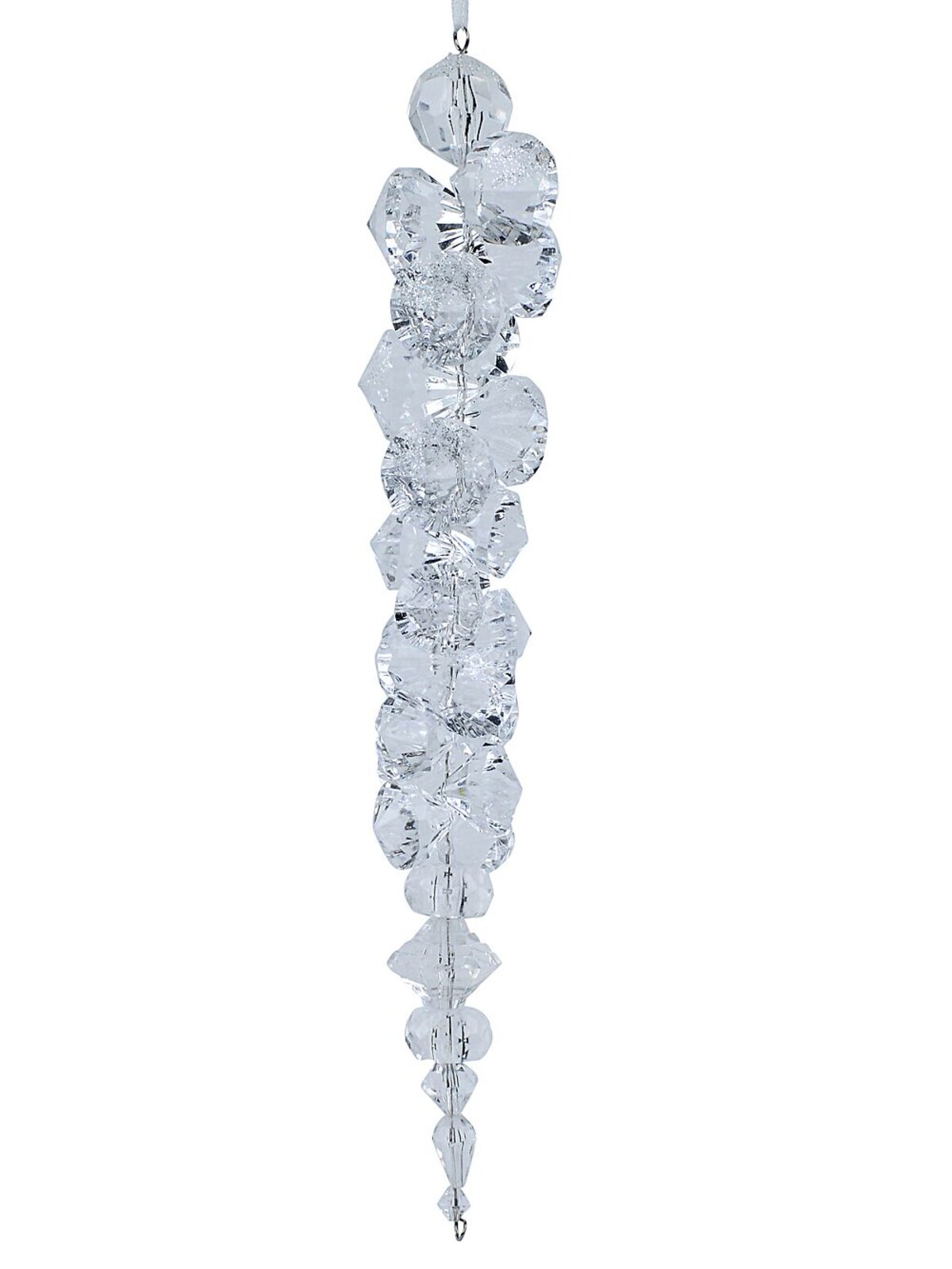 Diamond & Silver Glitter Icicle Whimsical Essential Ornament | 26cm