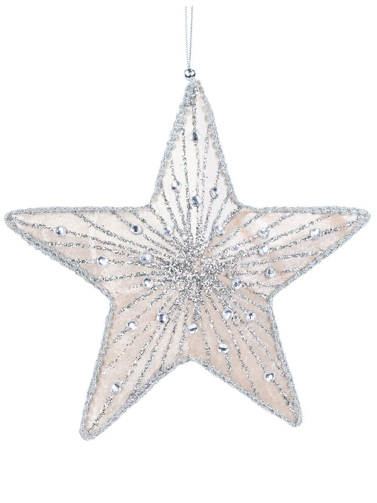 Dual Sided Champagne & Silver Star Whimsical Essential Ornament | 19cm