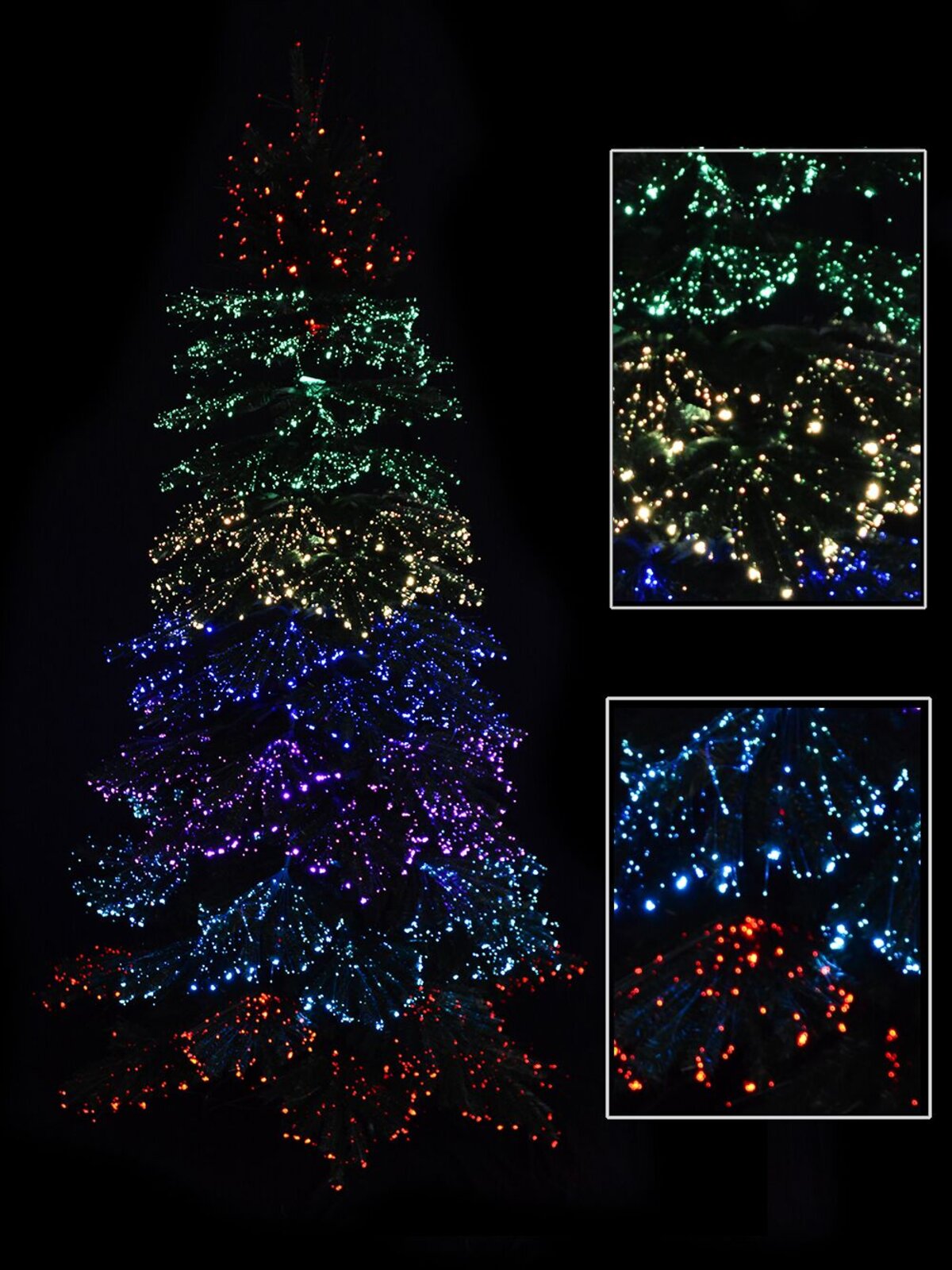 Dynamic Starry Night & Static Light Fibre Optic Tree - 2.3m