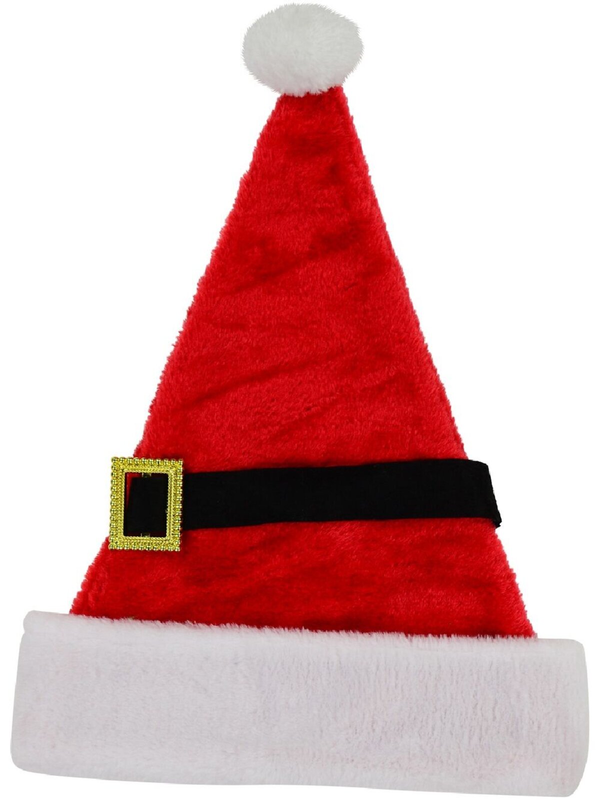 Felt Santa Hat With Black Belt & Gold Buckle Decoration - One Size Fits Most
