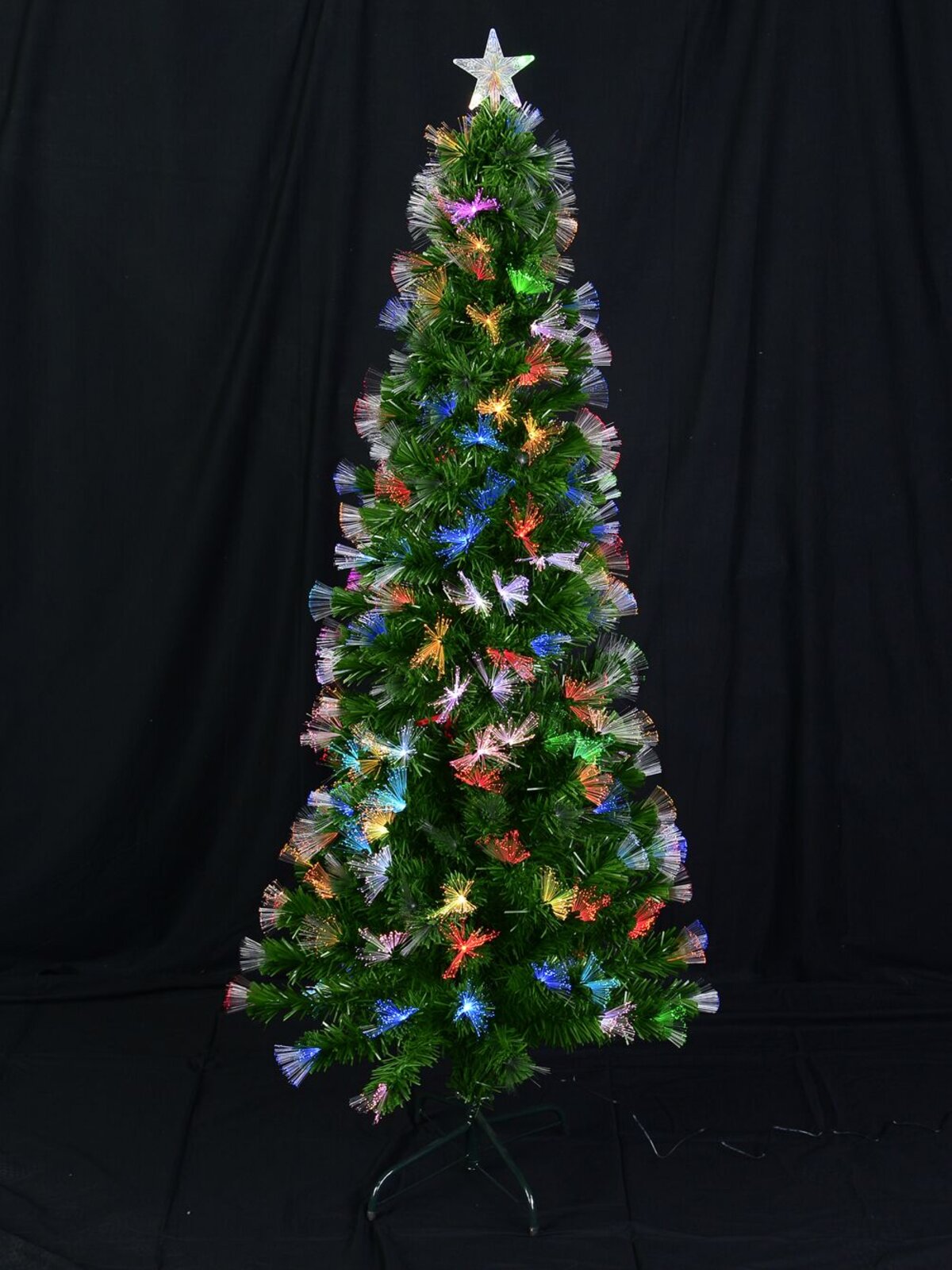 Fibre Optic Christmas Tree with Colour Changing LED Star - 1.8m