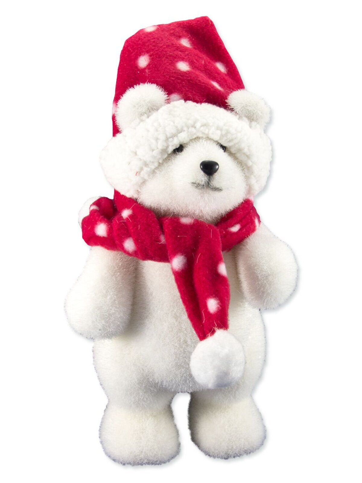 Flocked Styrofoam Furry Standing Bear Ornament - 34cm