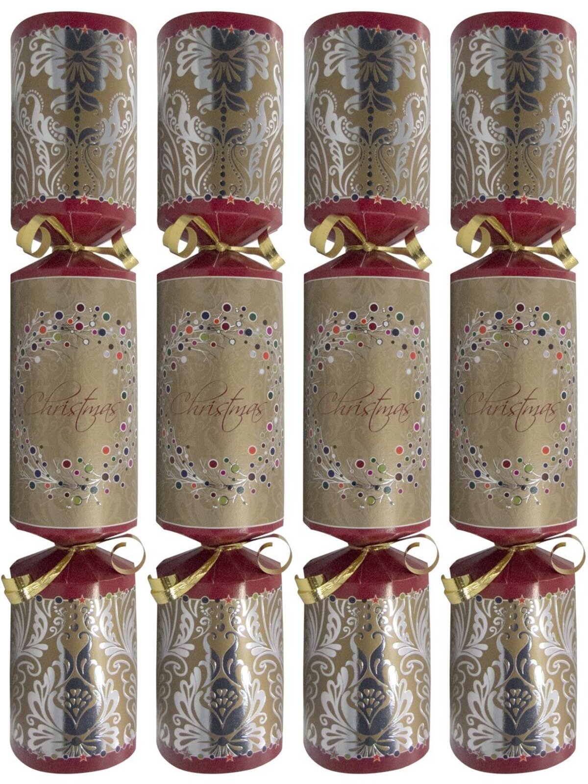 Gold & Burgundy With Wreath Bon Bons - 12 x 30cm