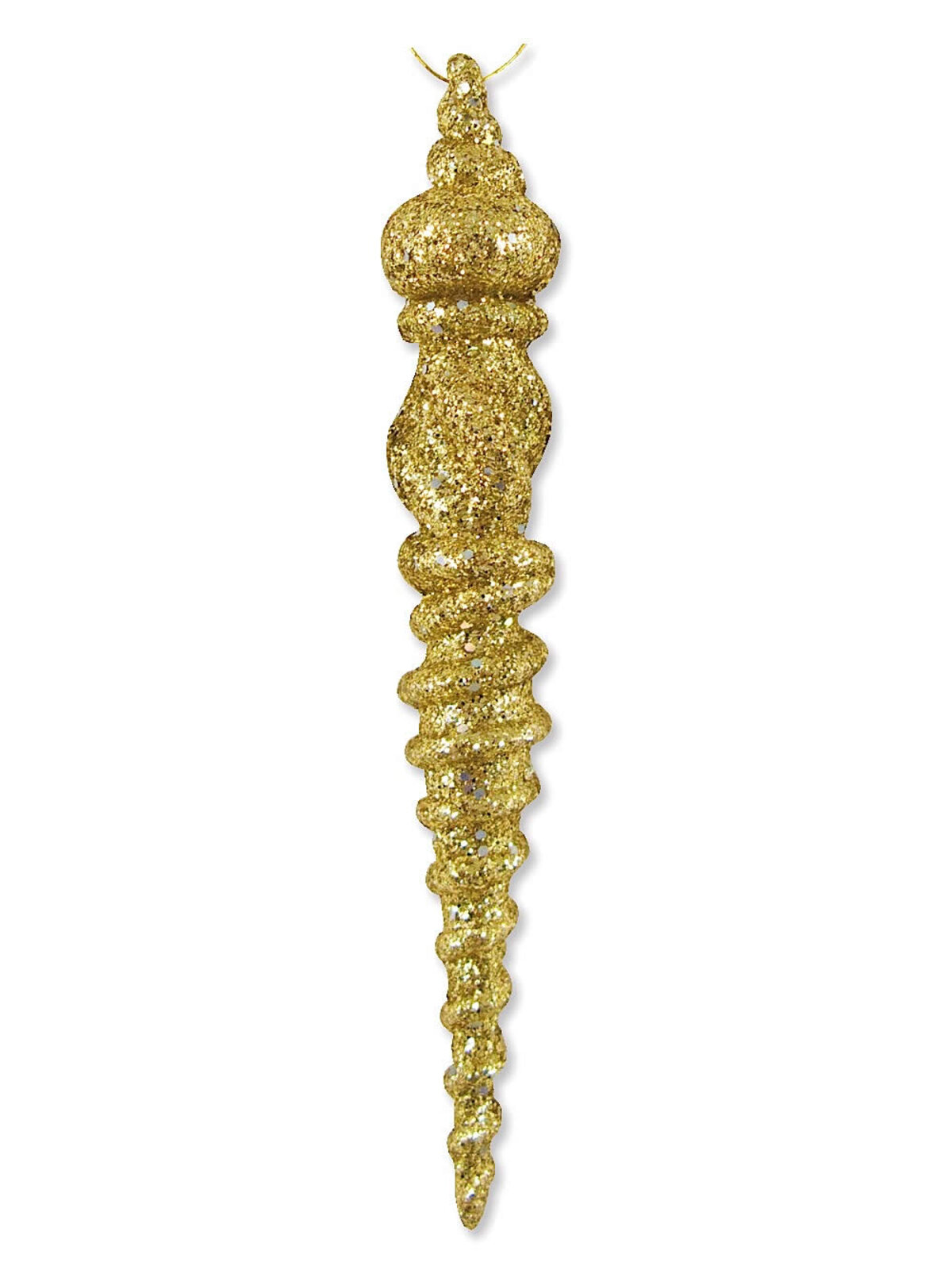 Gold Glittered Finial Design Icicles - 12 x 13cm