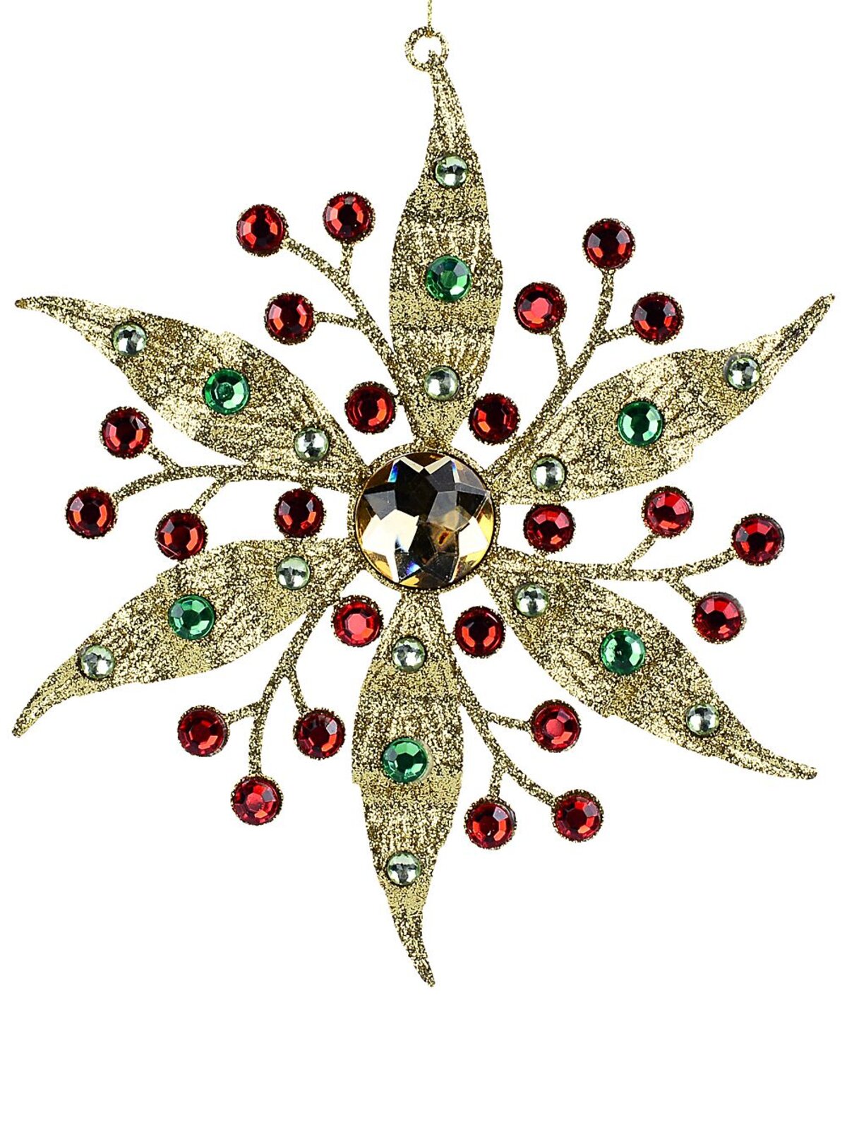 Gold Glittered Jewelled Radiant Floral Essential Ornament | 17cm