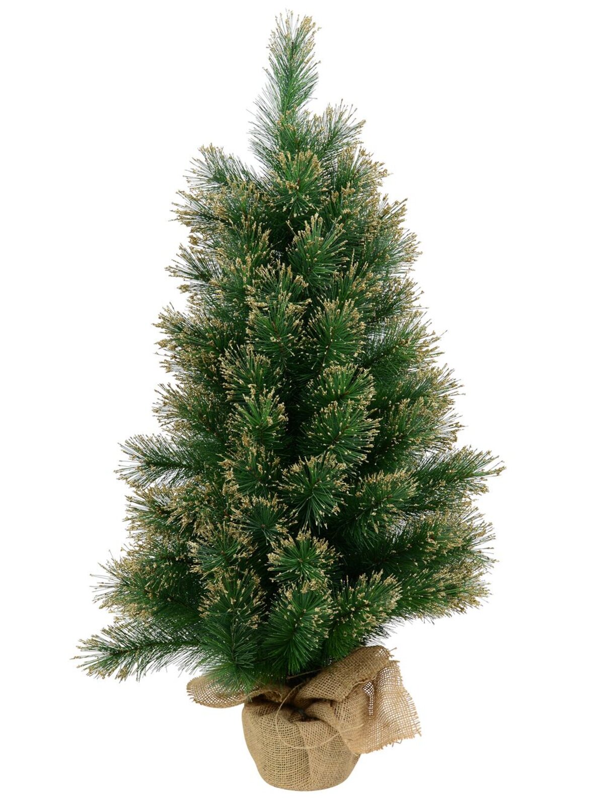 Gold Glittered Needle Tip Pine Tabletop Christmas Tree with 96 Tips - 90cm