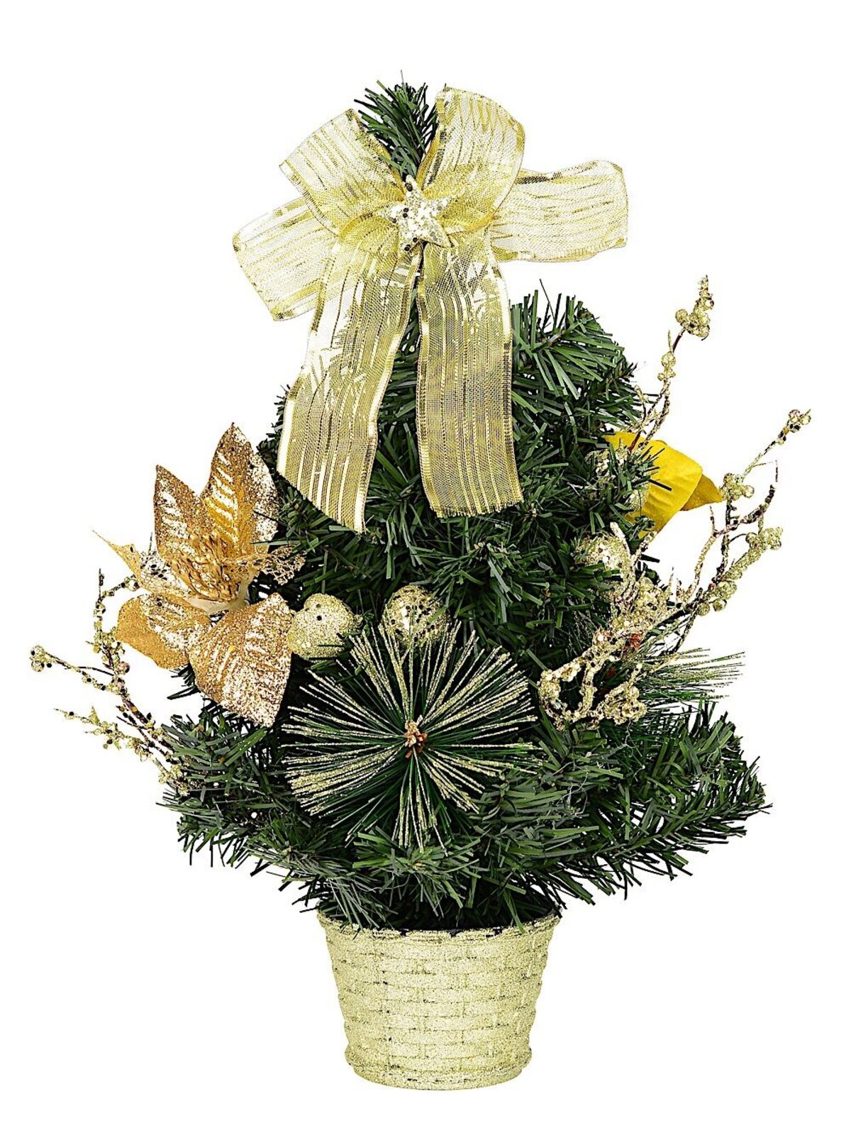Gold Theme Decorated Christmas Tree Table Top Ornament - 40cm