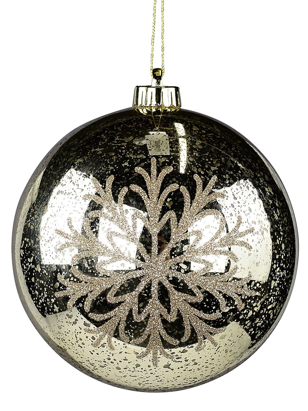 Gold Whimsical Grand Mercury Snowflake Bauble | 15cm
