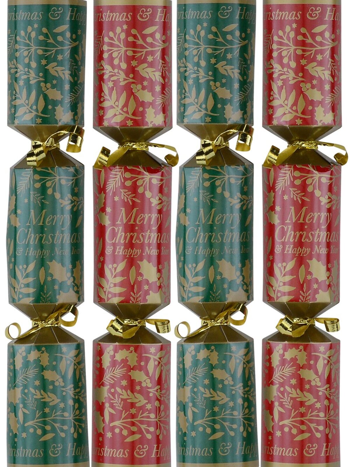 Green & Red With Gold Mixed Foliage Christmas Cracker Bon Bons - 50 x 26cm