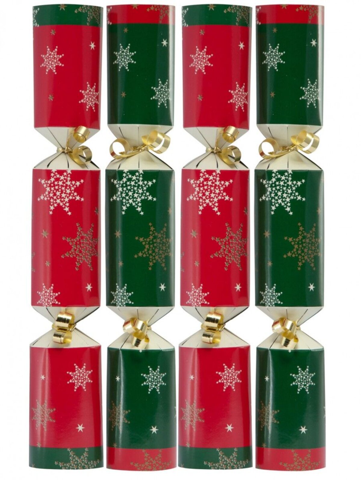 Green With Red & White Stars Christmas Cracker Bon Bons - 100 x 28cm