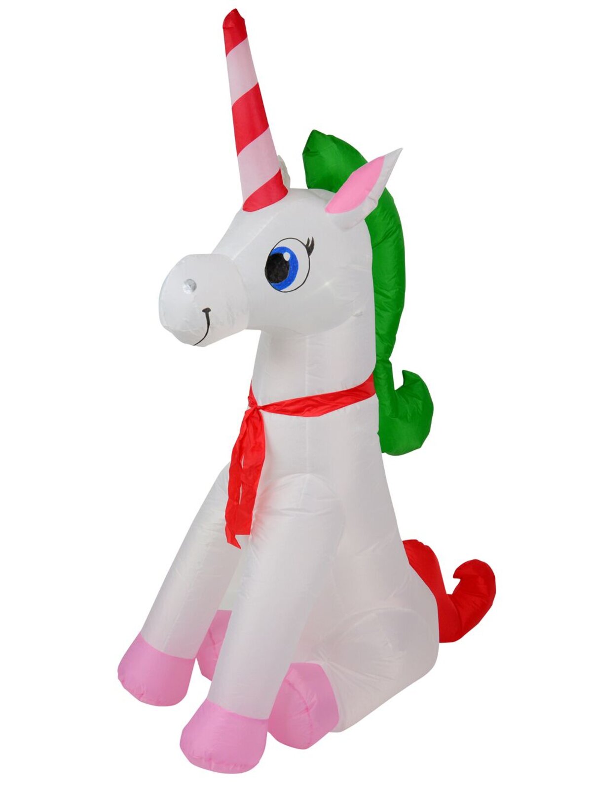 Happy Christmas Sitting Unicorn Illuminated Inflatable - 1.9m