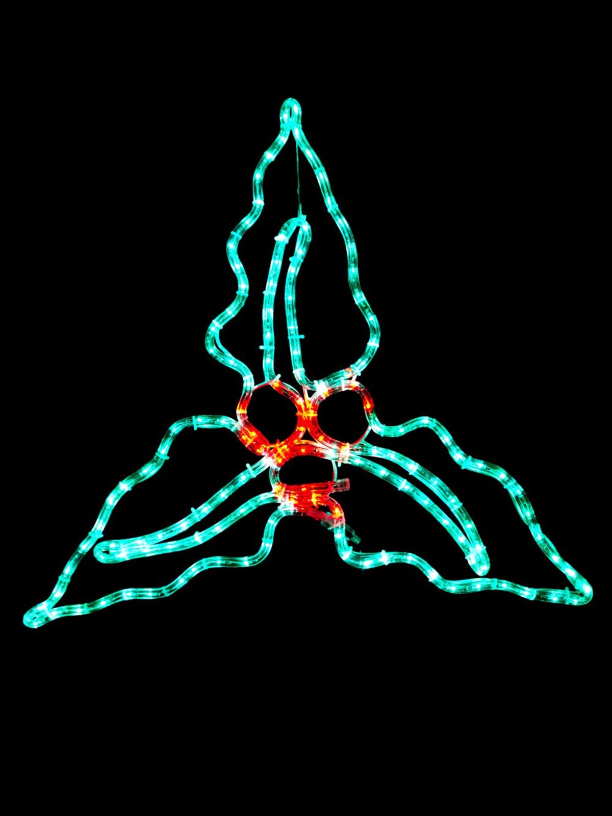 Holly Leaf & Berry LED Rope Light Silhouette - 62cm