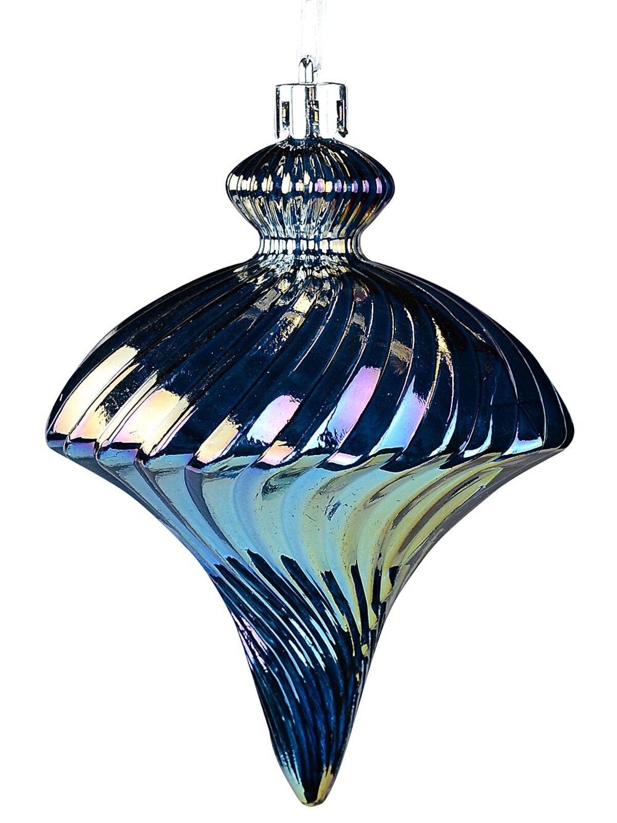 Iridescent Lustrous Signature Metallic Textured Onion Finial Drop | 11cm