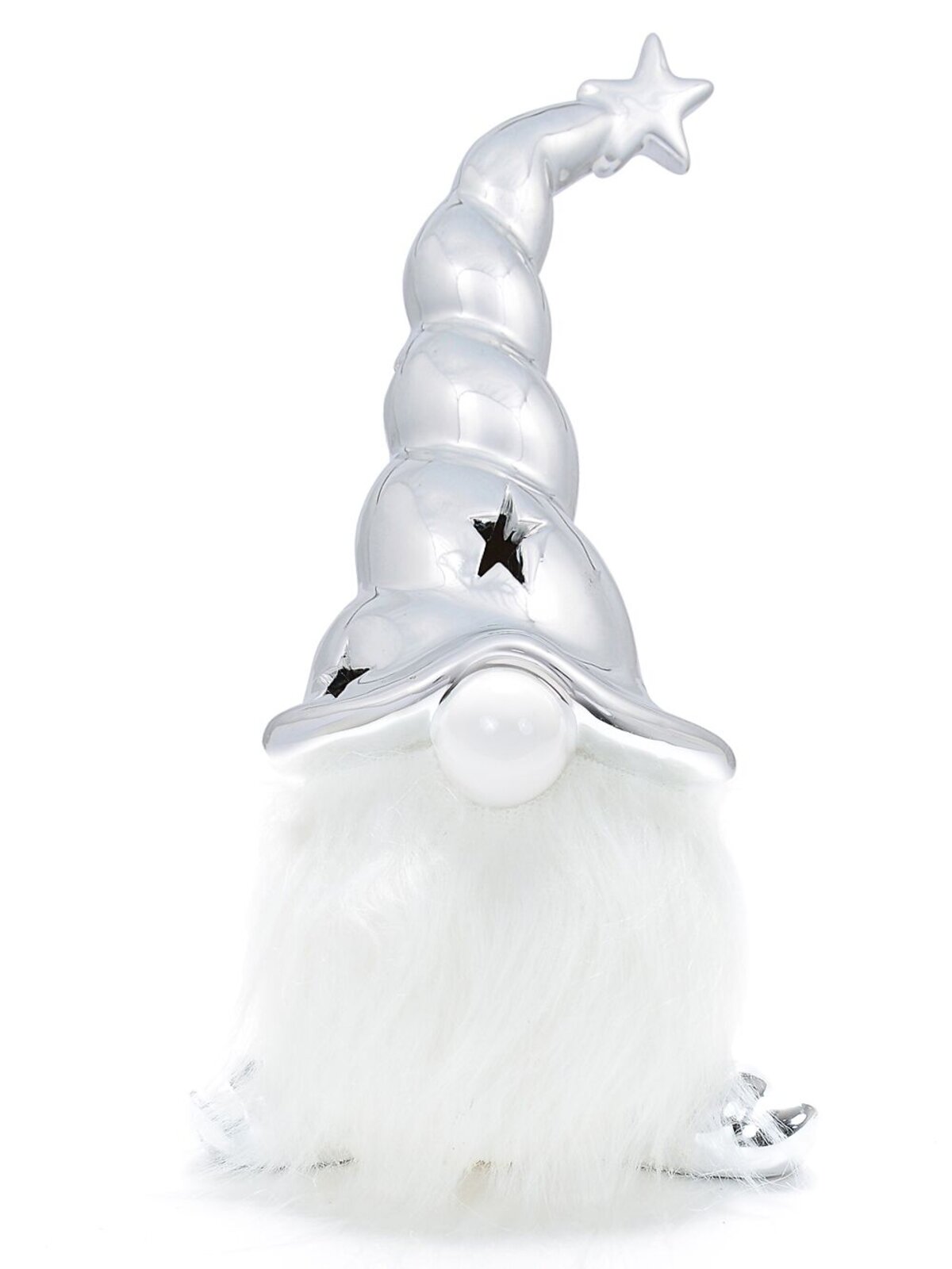 Large Nisse Santa With Glorious Beard Ceramic Christmas Ornament - 21cm