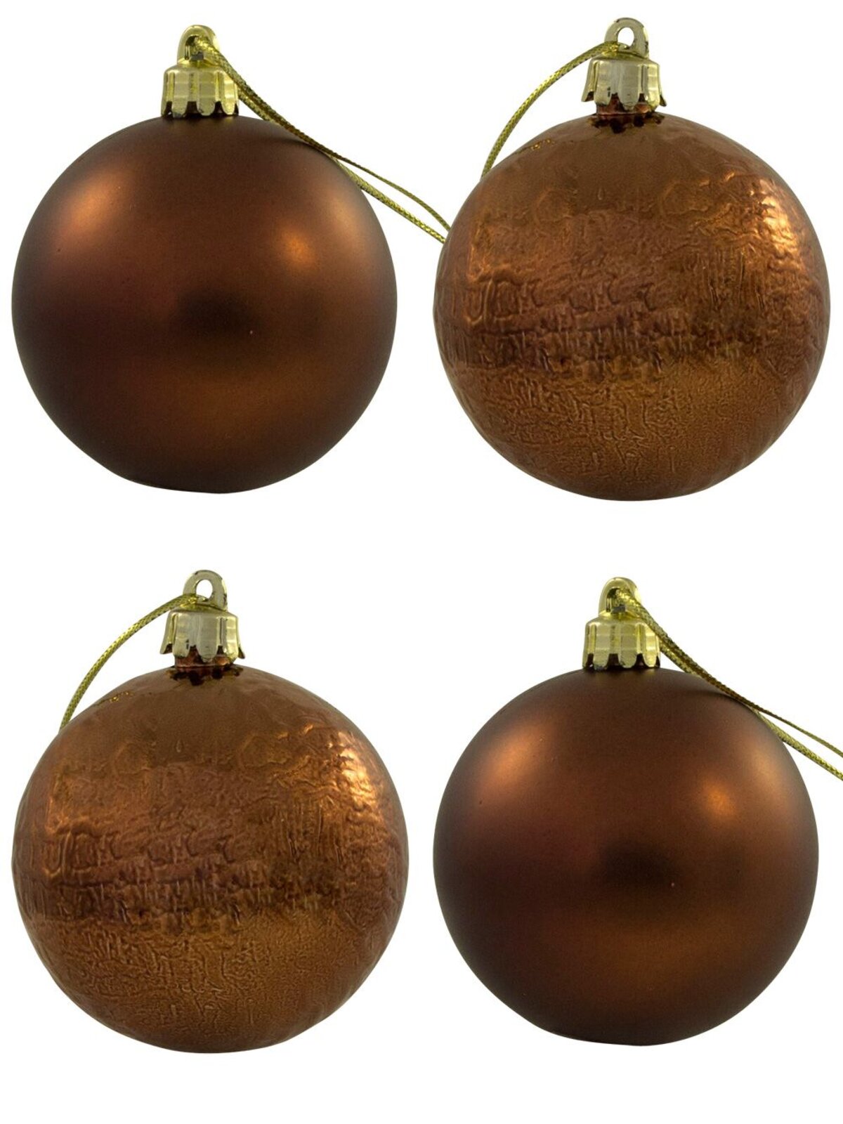 Matt & Textured Chocolate Baubles - 6 x 60mm