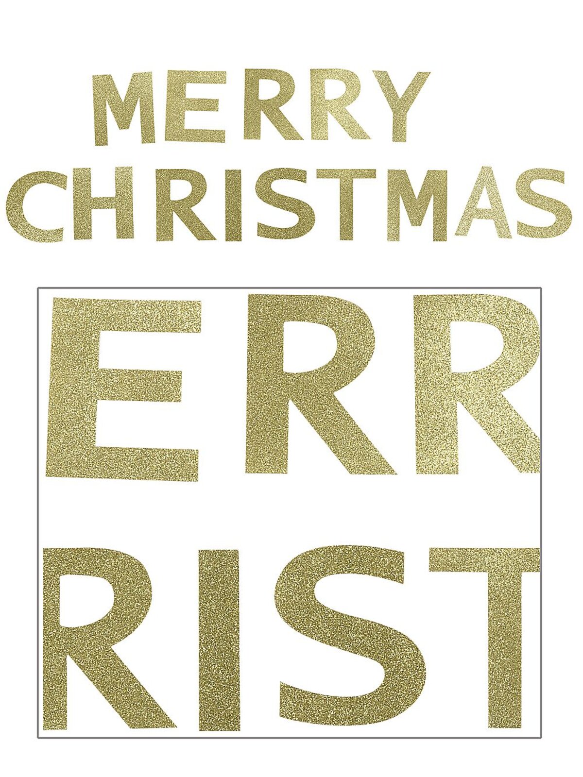 Merry Christmas Gold Glitter Letter Banner | 1.5m