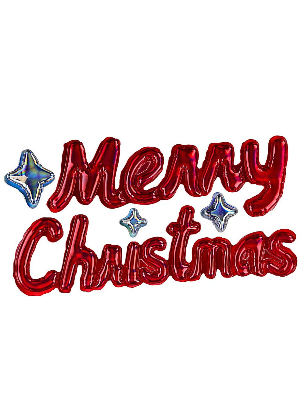 Merry Christmas Red & Silver Bubble Sticker Set | 40cm