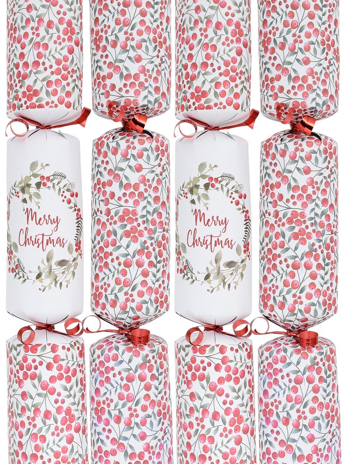 Merry Christmas Wreath & Berry Vine Christmas Cracker Bon Bons - 50 x 30cm