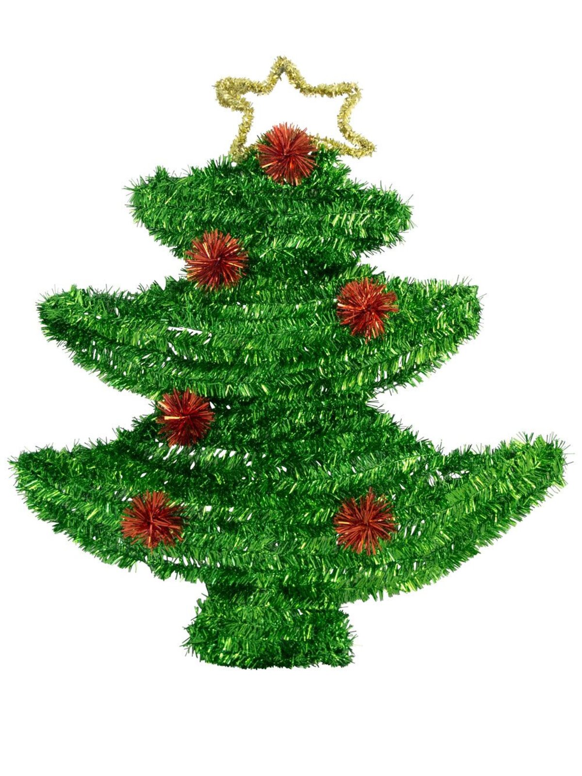 Metallic Tinsel Christmas Tree Hanging Decoration - 52cm