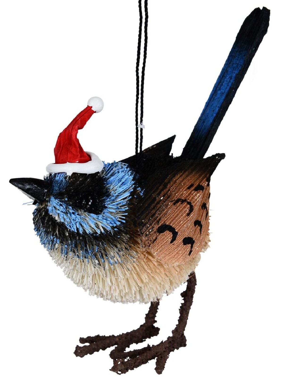 Native Blue Wren Whimsical Organic Australian Ornament | 10cm