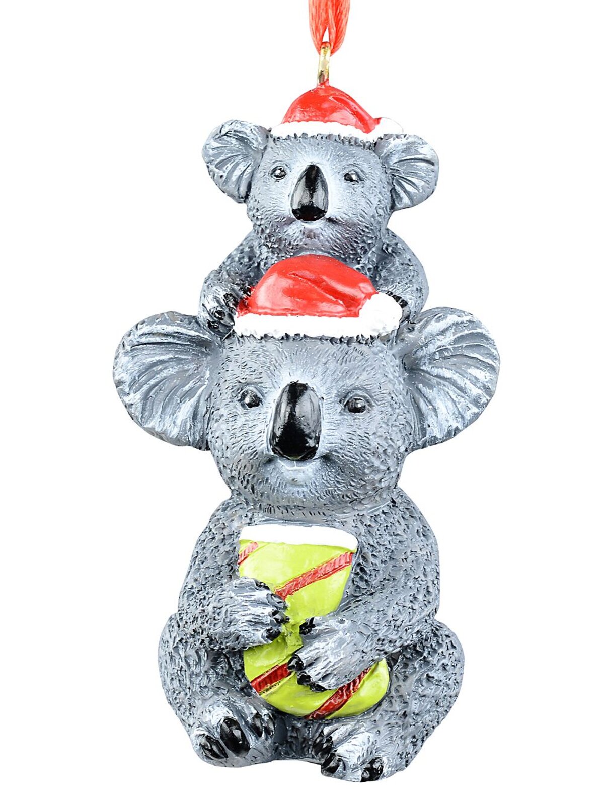Native Koala Mum & Joey With Stocking Whimsical Essential Ornament | 80mm