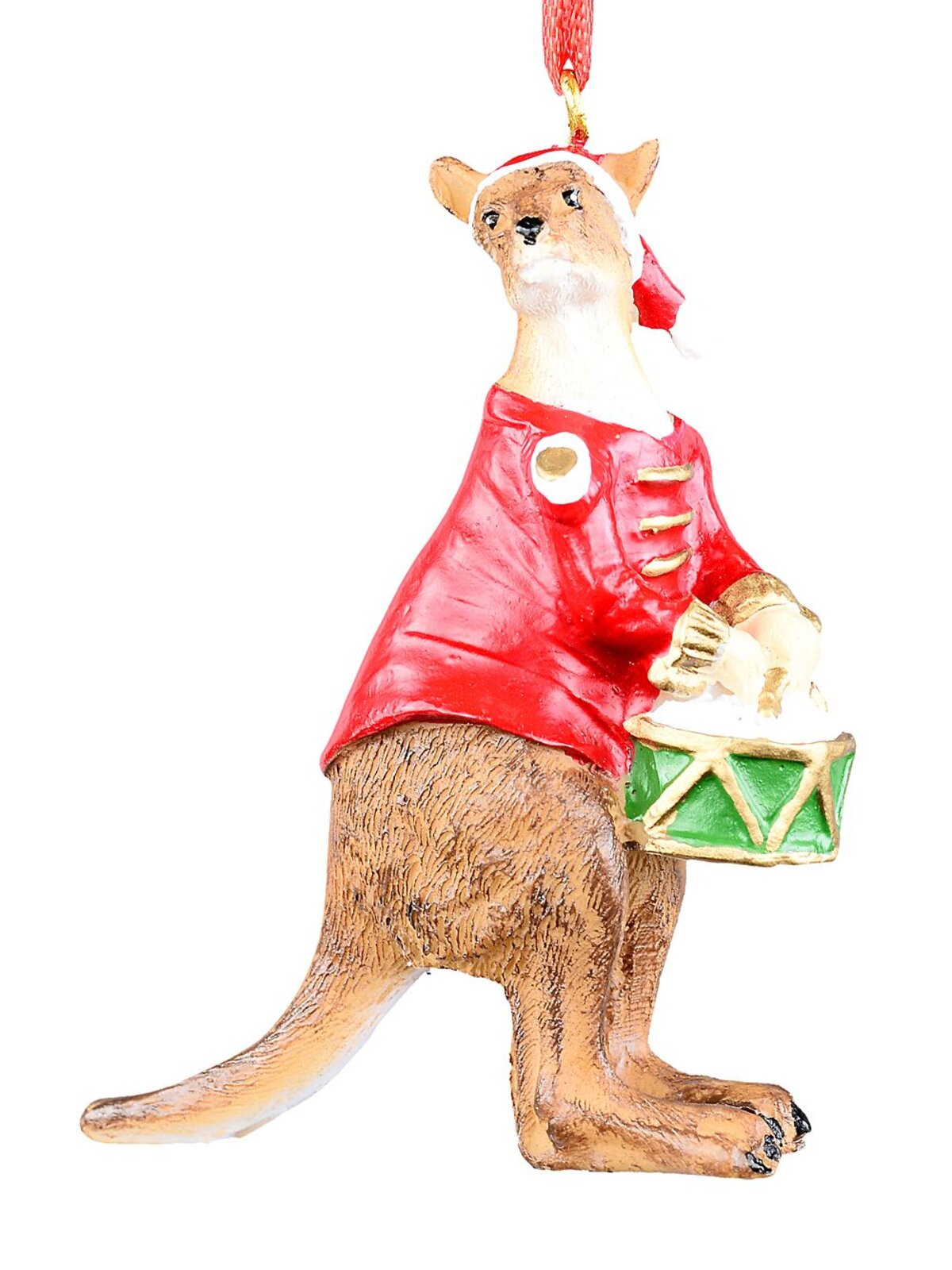 Native Red Kangaroo Drummer Soldier Whimsical Essential Ornament | 75mm
