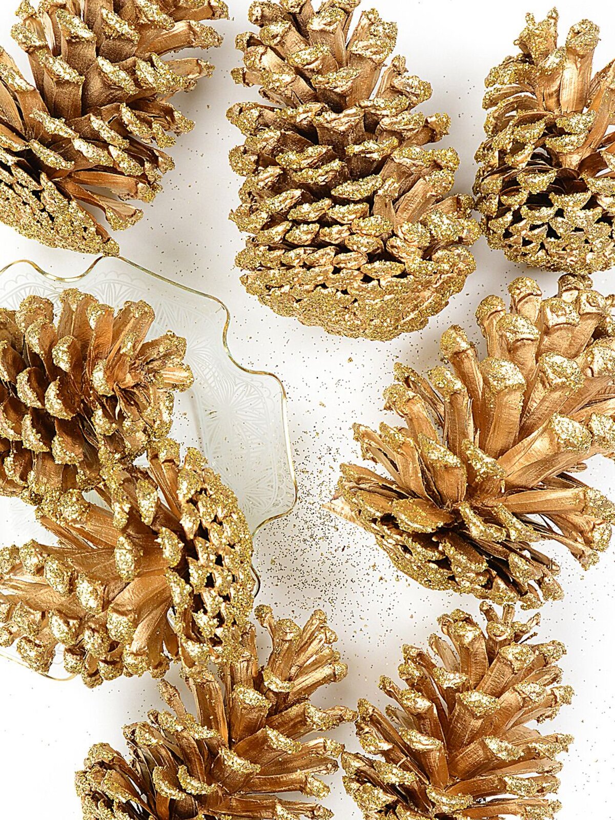 Natural Large Gold Glittered Pinecones | 200g