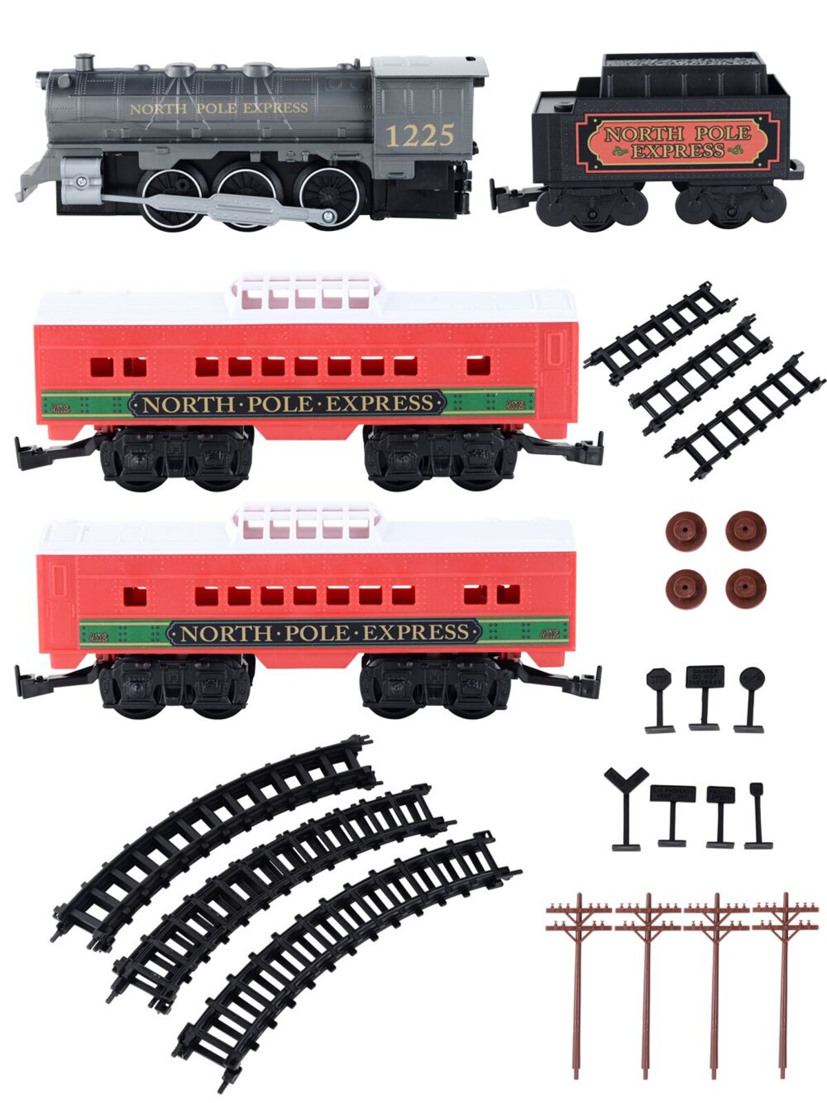 North Pole Express Christmas Train Set | 29 Piece G Gauge Set With Headlight