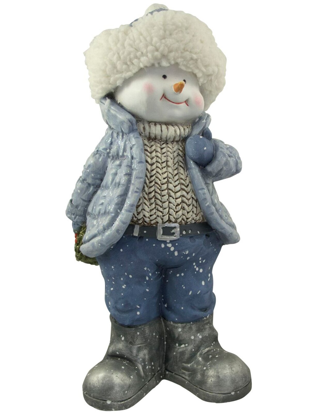 Northern Winter Resin Snowman Decor - 41cm