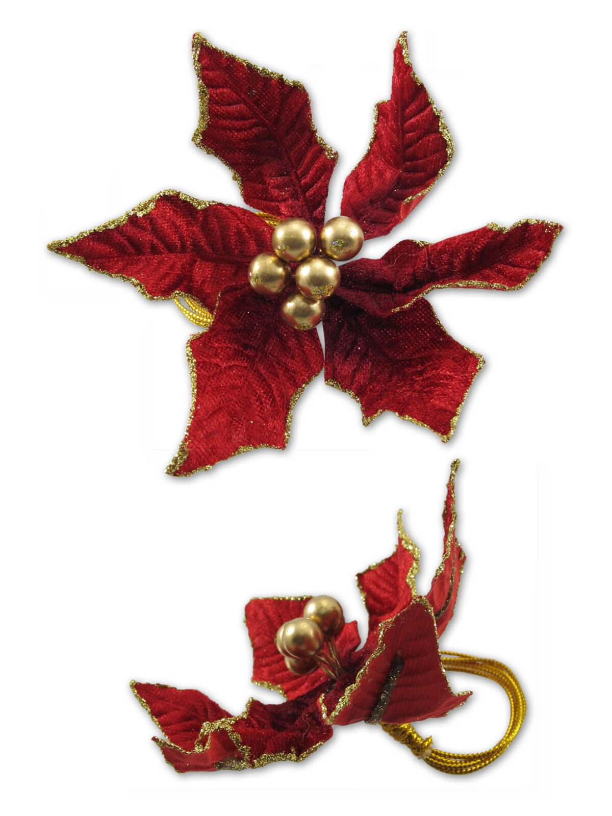 Poinsettia Pattern Tablewear Napkin Rings - 6 x 12cm