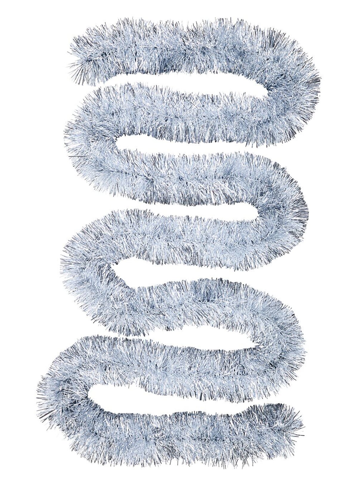 Professional 8ply Silver Metallic Fir Needle Christmas Tinsel Garland | 5m x 15cm